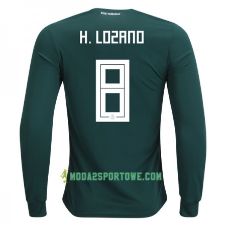 Koszulka Meksyk H.Lozano 8 Mistrzostwa Świata 2018 Domowe Stroje Piłkarskie Długi Rękaw